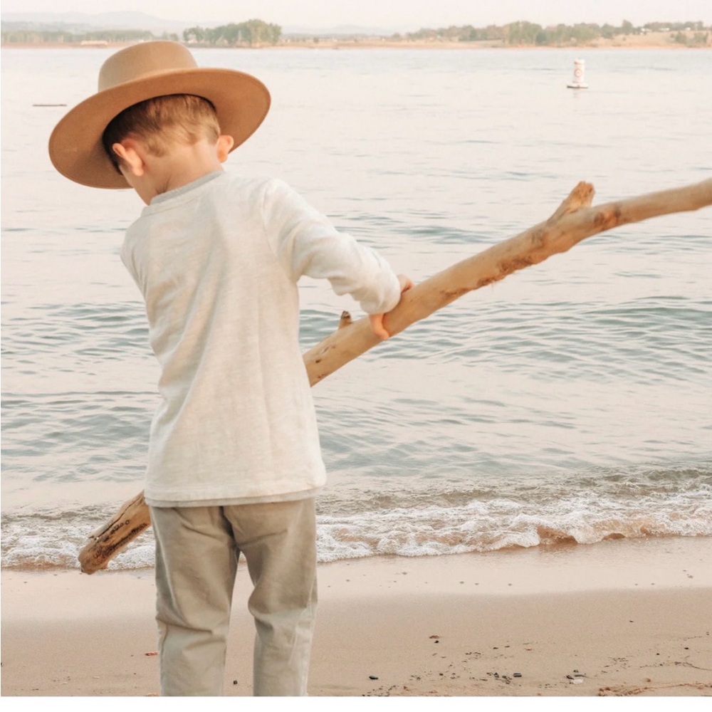 Camp the Label Kids Ford Fedora Hat in French Tan Australian Wool Size 50 - Picture 8 of 11